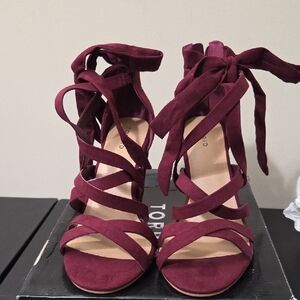 Torrid Burgundy Strappy Heels